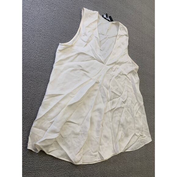 Theory Women's Medium White Cream Top Blouse Sleeveless V Neck - Picture 9 of 10